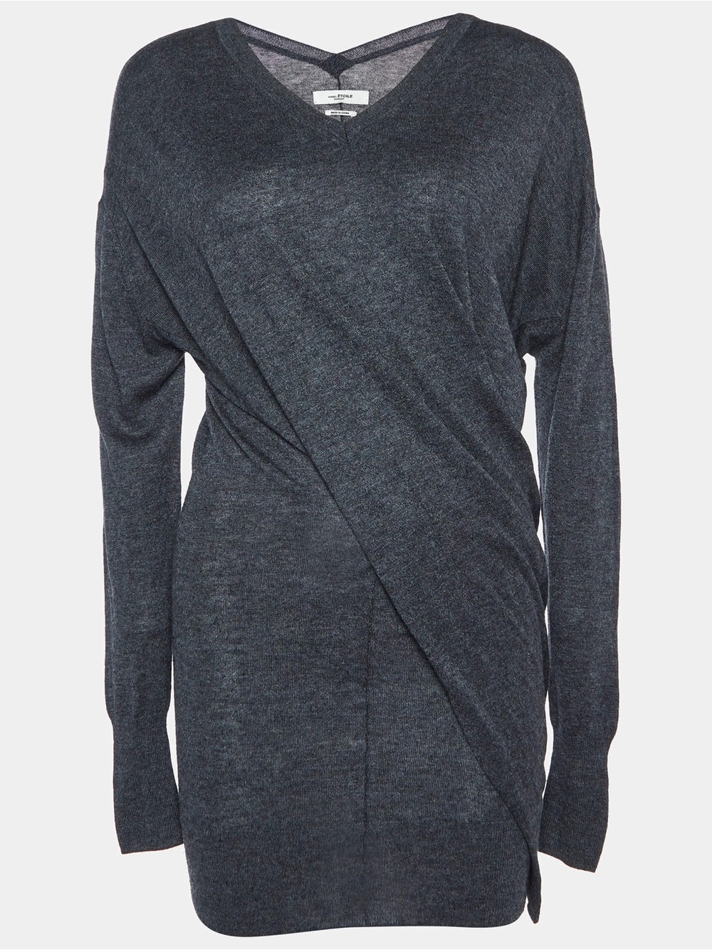 Isabel Marant Gray V-Neck Knit Sweater damage